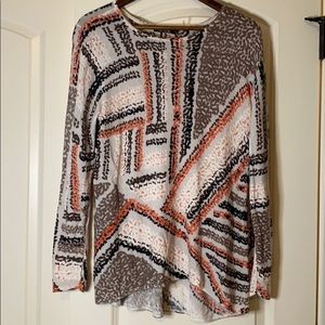 Nic + Zoe abstract lightweight sweater size XL